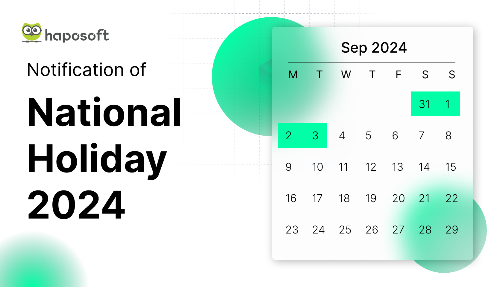 Haposoft National Day Holiday Schedule Announcement 2024